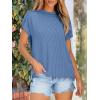 imageANRABESS Womens Short Sleeve Crewneck Shirts Ribbed Knit High Low Hem T Shirt 2026 Summer Spring Casual Tops Trendy ClothesBlue