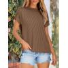 imageANRABESS Womens Short Sleeve Crewneck Shirts Ribbed Knit High Low Hem T Shirt 2026 Summer Spring Casual Tops Trendy ClothesCoffee