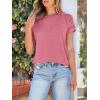 imageANRABESS Womens Short Sleeve Crewneck Shirts Ribbed Knit High Low Hem T Shirt 2026 Summer Spring Casual Tops Trendy ClothesCoral Pink