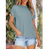imageANRABESS Womens Short Sleeve Crewneck Shirts Ribbed Knit High Low Hem T Shirt 2026 Summer Spring Casual Tops Trendy ClothesLight Blue