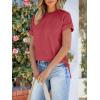 imageANRABESS Womens Short Sleeve Crewneck Shirts Ribbed Knit High Low Hem T Shirt 2026 Summer Spring Casual Tops Trendy ClothesRed