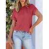 imageANRABESS Womens Short Sleeve Crewneck Shirts Ribbed Knit High Low Hem T Shirt 2026 Summer Spring Casual Tops Trendy ClothesRed
