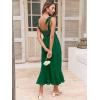imageANRABESS Womens Square Neck Ruffle Split Midi Elegant Formal Wedding Guest Cocktail Bridesmaid Graduation Party DressesGrass