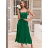 imageANRABESS Womens Square Neck Ruffle Split Midi Elegant Formal Wedding Guest Cocktail Bridesmaid Graduation Party DressesGrass