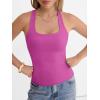 imageANRABESS Womens Square Neck Tank Top Sleeveless Double Lined Racerback Workout Athletic Summer Basic Tops 2026 Trendy ShirtsHot Pink