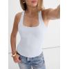 imageANRABESS Womens Square Neck Tank Top Sleeveless Double Lined Racerback Workout Athletic Summer Basic Tops 2026 Trendy ShirtsWhite