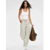 imageANRABESS Womens Striped Barrel Casual Pants 2026 Trendy Summer Elastic Drawstring Baggy Lounge Wide Leg Trousers with PocketsBeige Black Stripe
