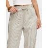 imageANRABESS Womens Striped Barrel Casual Pants 2026 Trendy Summer Elastic Drawstring Baggy Lounge Wide Leg Trousers with PocketsBeige Black Stripe