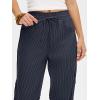 imageANRABESS Womens Striped Barrel Casual Pants 2026 Trendy Summer Elastic Drawstring Baggy Lounge Wide Leg Trousers with PocketsNavy Blue White Stripe