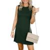 imageANRABESS Womens Summer Casual Mini Dresses 2026 Sleeveless Crewneck Split WrinkleFree Beach Travel Vacation Short SundressDeep Green