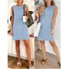imageANRABESS Womens Summer Casual Mini Dresses 2026 Sleeveless Crewneck Split WrinkleFree Beach Travel Vacation Short SundressLight Blue