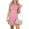 imageANRABESS Womens Summer Casual Mini Dresses 2026 Sleeveless Crewneck Split WrinkleFree Beach Travel Vacation Short SundressPink