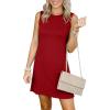 imageANRABESS Womens Summer Casual Mini Dresses 2026 Sleeveless Crewneck Split WrinkleFree Beach Travel Vacation Short SundressRed