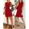 imageANRABESS Womens Summer Casual Mini Dresses 2026 Sleeveless Crewneck Split WrinkleFree Beach Travel Vacation Short SundressRed