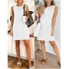 imageANRABESS Womens Summer Casual Mini Dresses 2026 Sleeveless Crewneck Split WrinkleFree Beach Travel Vacation Short SundressWhite