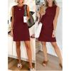 imageANRABESS Womens Summer Casual Mini Dresses 2026 Sleeveless Crewneck Split WrinkleFree Beach Travel Vacation Short SundressWine Red