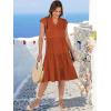 imageANRABESS Womens Summer Dress Ruffle Sleeve V Neck Midi Dresses Fashion Casual Fit Flowy Tiered Boho Beach Vacation SundressOrange Rust