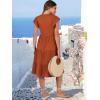 imageANRABESS Womens Summer Dress Ruffle Sleeve V Neck Midi Dresses Fashion Casual Fit Flowy Tiered Boho Beach Vacation SundressOrange Rust