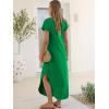 imageANRABESS Womens Summer Maxi Dress 2026 Casual Short Sleeve Loose Split WrinkleFree Beach Vacation Long Sundress with PocketsGreen