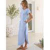 imageANRABESS Womens Summer Maxi Dress 2026 Casual Short Sleeve Loose Split WrinkleFree Beach Vacation Long Sundress with PocketsLight Blue