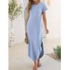 imageANRABESS Womens Summer Maxi Dress 2026 Casual Short Sleeve Loose Split WrinkleFree Beach Vacation Long Sundress with PocketsLight Blue