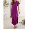 imageANRABESS Womens Summer Maxi Dress 2026 Casual Short Sleeve Loose Split WrinkleFree Beach Vacation Long Sundress with PocketsPurple Red