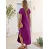 imageANRABESS Womens Summer Maxi Dress 2026 Casual Short Sleeve Loose Split WrinkleFree Beach Vacation Long Sundress with PocketsPurple Red