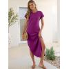 imageANRABESS Womens Summer Maxi Dress 2026 Casual Short Sleeve Loose Split WrinkleFree Beach Vacation Long Sundress with PocketsPurple Red