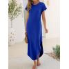 imageANRABESS Womens Summer Maxi Dress 2026 Casual Short Sleeve Loose Split WrinkleFree Beach Vacation Long Sundress with PocketsRoral Blue
