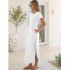 imageANRABESS Womens Summer Maxi Dress 2026 Casual Short Sleeve Loose Split WrinkleFree Beach Vacation Long Sundress with PocketsWhite