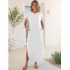 imageANRABESS Womens Summer Maxi Dress 2026 Casual Short Sleeve Loose Split WrinkleFree Beach Vacation Long Sundress with PocketsWhite
