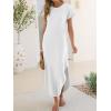 imageANRABESS Womens Summer Maxi Dress 2026 Casual Short Sleeve Loose Split WrinkleFree Beach Vacation Long Sundress with PocketsWhite