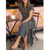 imageANRABESS Womens Summer Maxi Dress Casual Crew Neck Tie Waist Split WrinkleFree Fit Long Fashion Vacation Dresses 2026 SpringBlack White Stripe