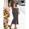 imageANRABESS Womens Summer Maxi Dress Casual Crew Neck Tie Waist Split WrinkleFree Fit Long Fashion Vacation Dresses 2026 SpringBlack White Stripe