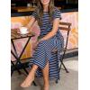 imageANRABESS Womens Summer Maxi Dress Casual Crew Neck Tie Waist Split WrinkleFree Fit Long Fashion Vacation Dresses 2026 SpringNavy Blue White Stripe