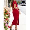 imageANRABESS Womens Summer Maxi Dress Casual Crew Neck Tie Waist Split WrinkleFree Fit Long Fashion Vacation Dresses 2026 SpringRed