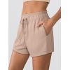 imageANRABESS Womens Sweat Shorts 2026 Summer Workout Running Casual Soft High Waist Drawstring Lounge Shorts with PocketsAlmond
