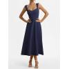 imageANRABESS Womens Sweetheart Neck Sleeveless Midi Dress 2026 Summer Formal Wedding Guest Party Cocktail Dresses with Pockets Navy Blue Large