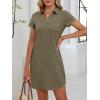 imageANRABESS Womens T Shirt Dresses Summer 2026 Casual Short Sleeve V Neck Mini Shift Dress Spring Trendy Beach Vacation ClothesArmy Green