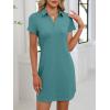 imageANRABESS Womens T Shirt Dresses Summer 2026 Casual Short Sleeve V Neck Mini Shift Dress Spring Trendy Beach Vacation ClothesBlue Cyan