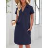 imageANRABESS Womens T Shirt Dresses Summer 2026 Casual Short Sleeve V Neck Mini Shift Dress Spring Trendy Beach Vacation ClothesNavy Blue