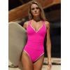imageANRABESS Womens Tankini Set Two Piece Swimsuit Tummy Control V Neck Top Bathing Suit High Waisted Color Block Swimwear 2026Hot Pink