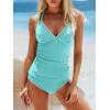 imageANRABESS Womens Tankini Set Two Piece Swimsuit Tummy Control V Neck Top Bathing Suit High Waisted Color Block Swimwear 2026Mint Green
