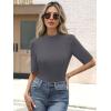 imageANRABESS Womens Tops Mock Neck Half Sleeve Shirts Ribbed Knit Slim Fit Basic Tee 2026 Summer Fall Dressy Casual TShirtsDeep Grey
