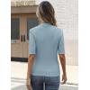 imageANRABESS Womens Tops Mock Neck Half Sleeve Shirts Ribbed Knit Slim Fit Basic Tee 2026 Summer Fall Dressy Casual TShirtsGrey Blue