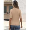 imageANRABESS Womens Tops Mock Neck Half Sleeve Shirts Ribbed Knit Slim Fit Basic Tee 2026 Summer Fall Dressy Casual TShirtsLight Khaki