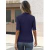 imageANRABESS Womens Tops Mock Neck Half Sleeve Shirts Ribbed Knit Slim Fit Basic Tee 2026 Summer Fall Dressy Casual TShirtsNavy Blue
