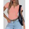 imageANRABESS Womens Tops Short Sleeve Henley Shirts 2026 Summer Ribbed Slim Fit Basic Casual Tee Blouse Trendy Spring ClothingCoral