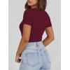 imageANRABESS Womens Tops Short Sleeve Henley Shirts 2026 Summer Ribbed Slim Fit Basic Casual Tee Blouse Trendy Spring ClothingDeep Red