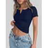 imageANRABESS Womens Tops Short Sleeve Henley Shirts 2026 Summer Ribbed Slim Fit Basic Casual Tee Blouse Trendy Spring ClothingNavy Blue